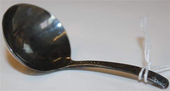 George III silver bright cut engraved o.e.p caddy spoon, London 1794